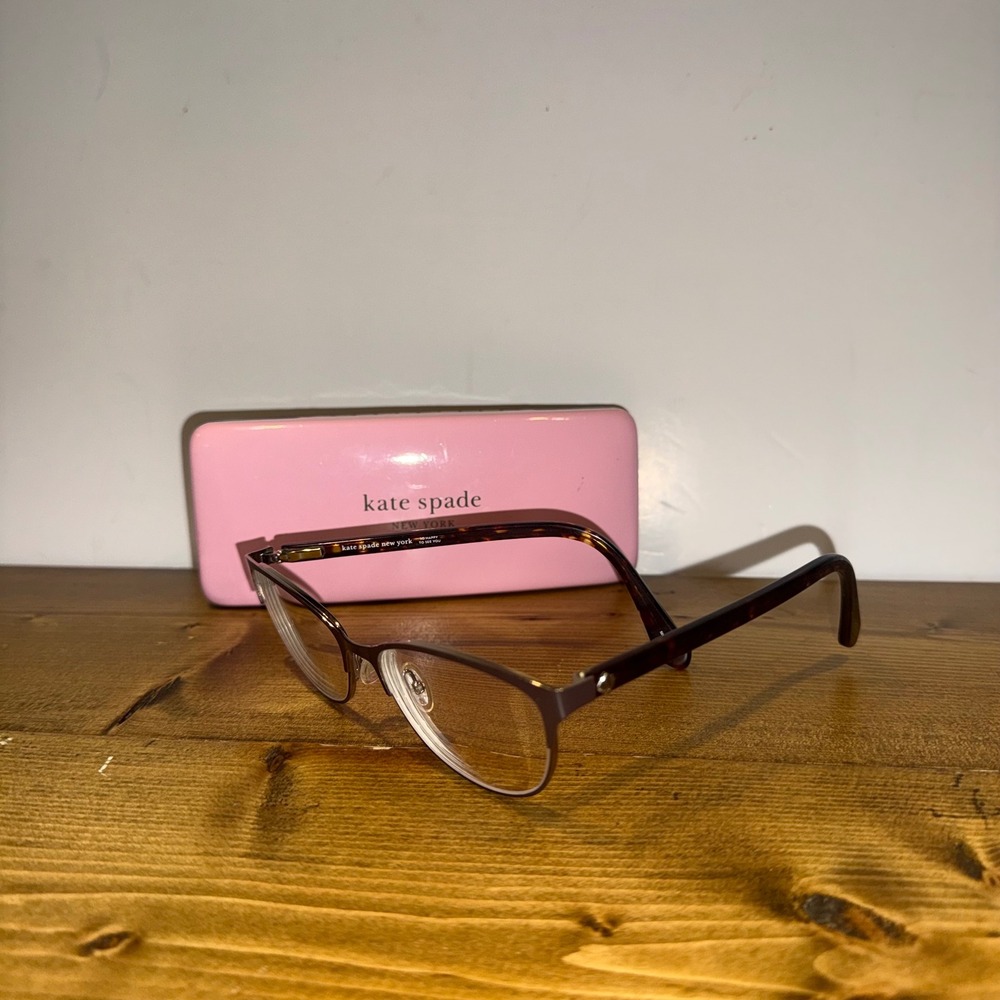 Kate Spade Hadlee Cat Eye Eyeglass Frames Tortoise Brown Gold 52-16-140 Case